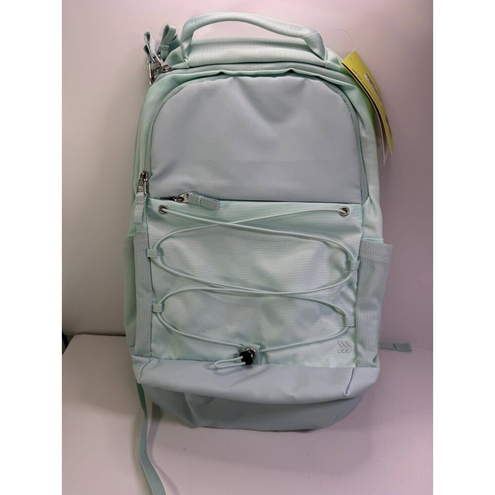 All In Motion Mint Green Backpack 19" Water Repellent 15"Sleeve 2 Bottle Pockets